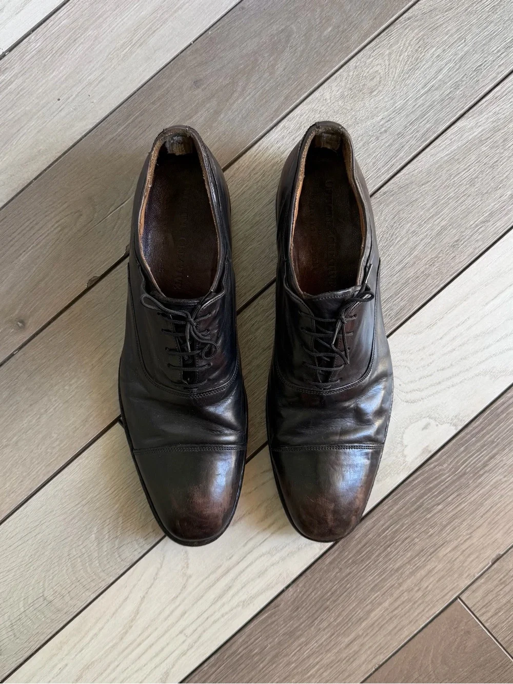 Officine Creative dark brown leather oxford shoes